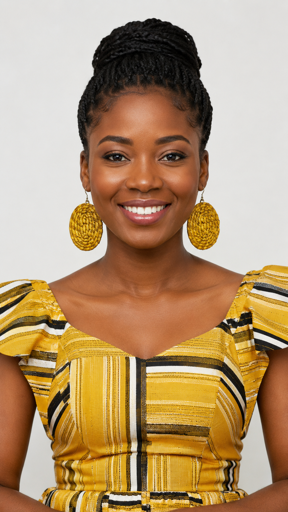 OBAS pair Handcrafted Raffia Statement Earrings