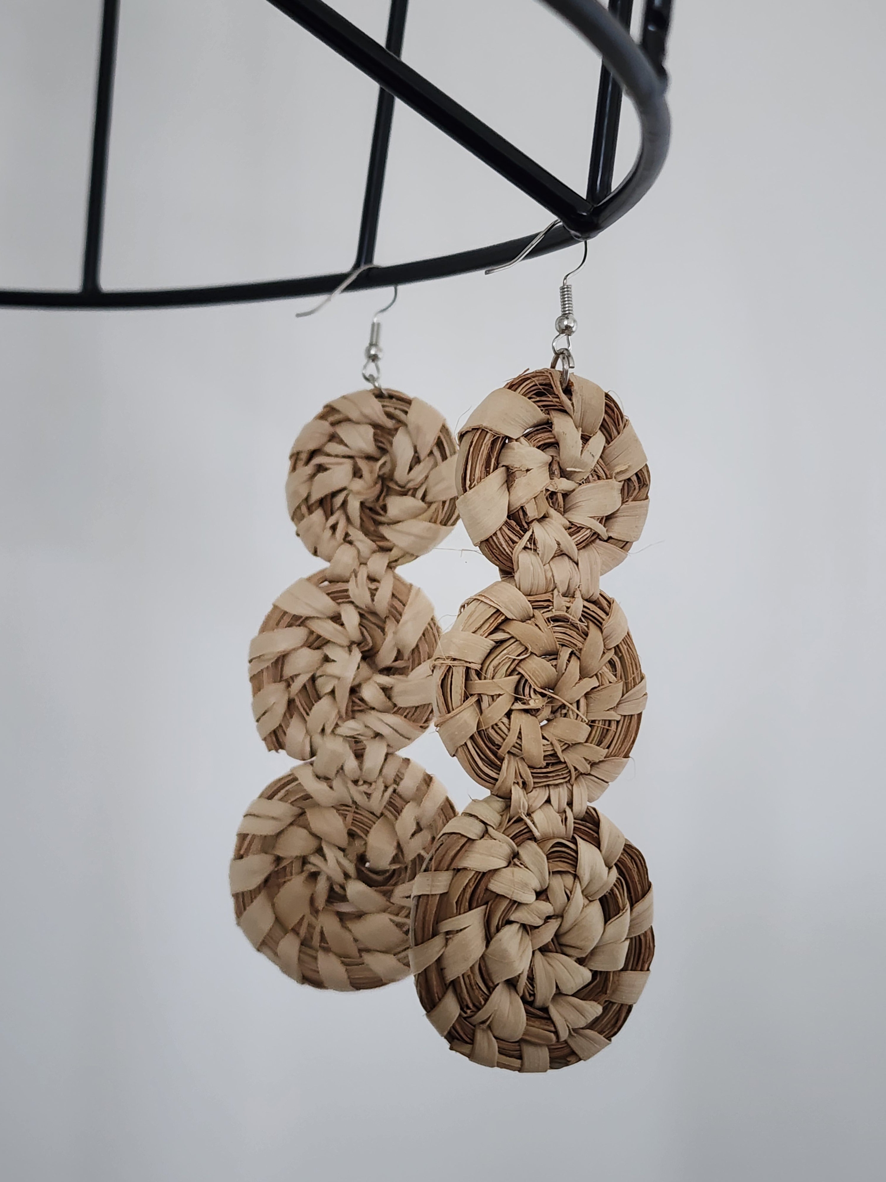 FAYE pair - Handmade Raffia Statement Earrings | Boho Summer Accessory | Gift for Her