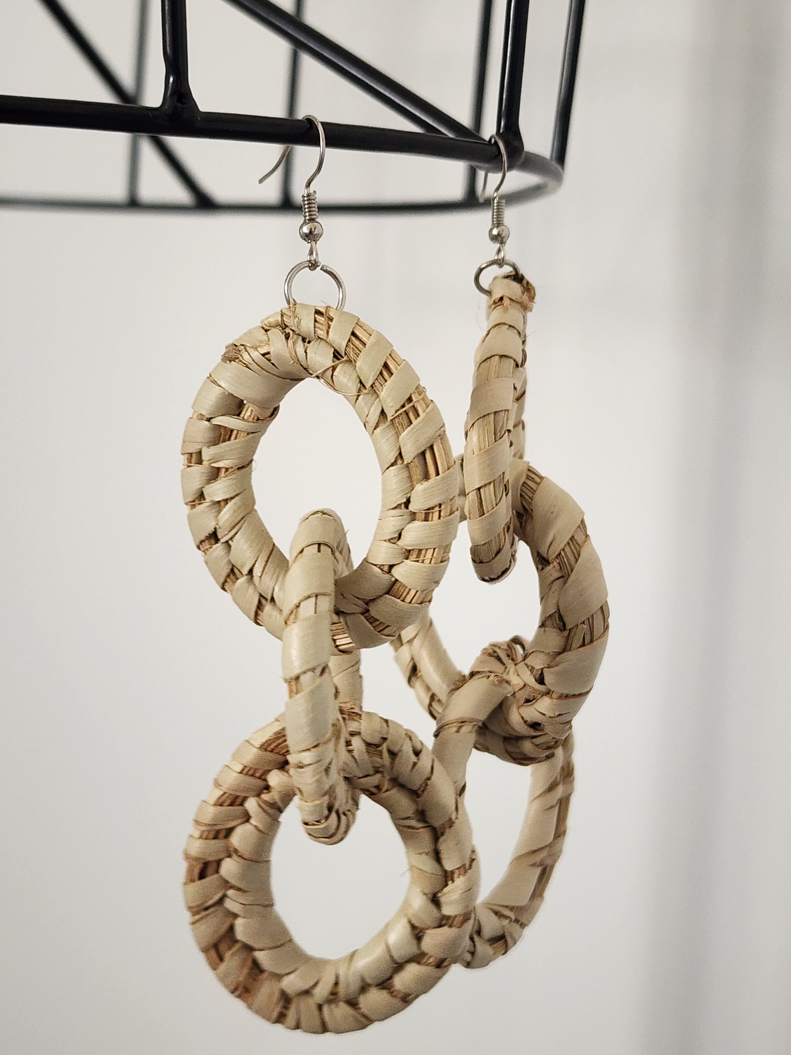 SIMBI pair - Handmade Raffia Statement Earrings | Boho Summer Accessory | Gift for Her