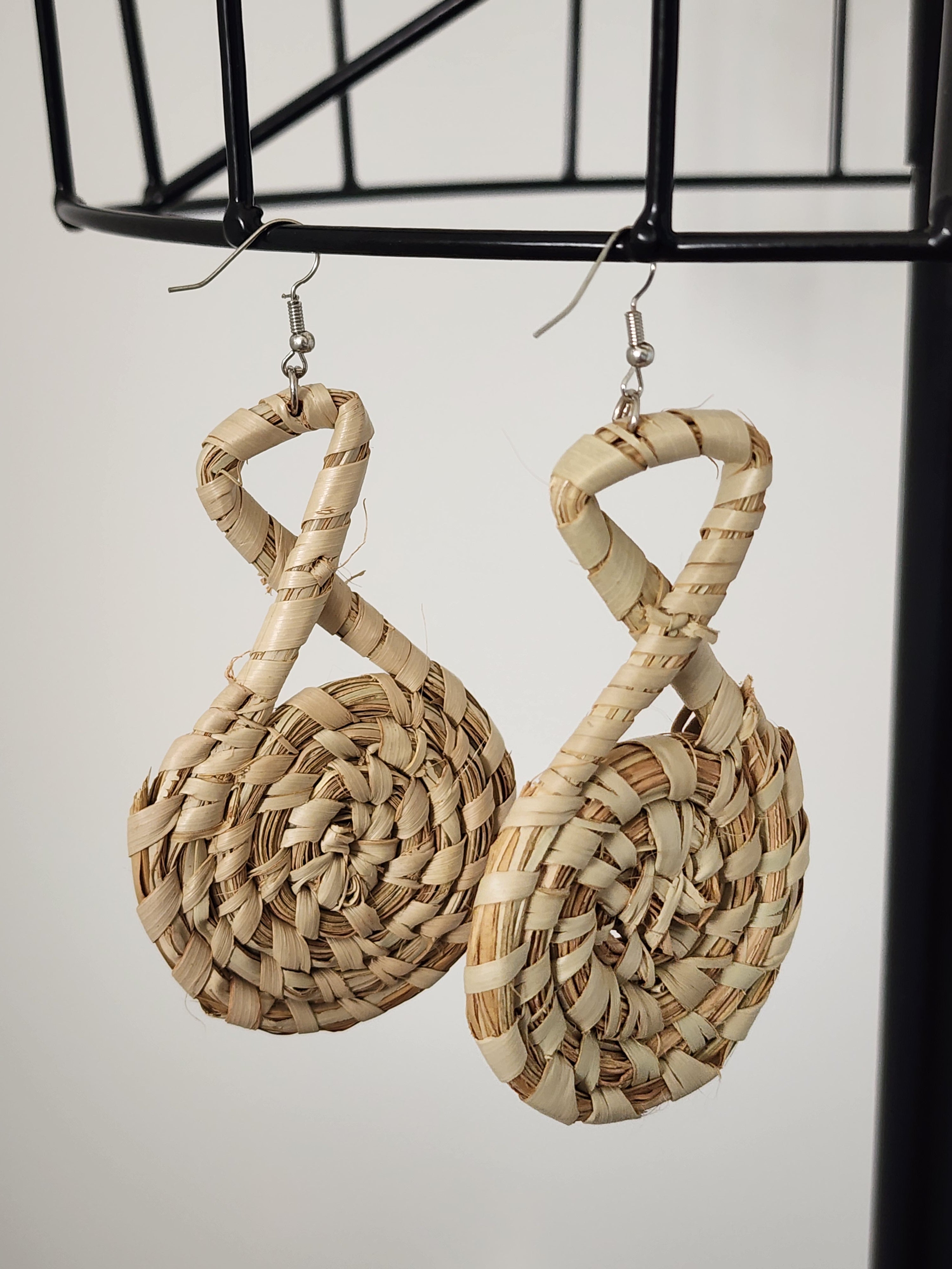 NADIA pair - Handmade Raffia Statement Earrings | Boho Summer Accessory | Gift for Her