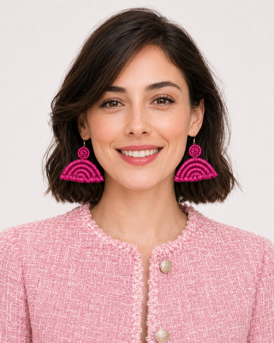 LONDON pair Handcrafted Raffia Statement Earrings
