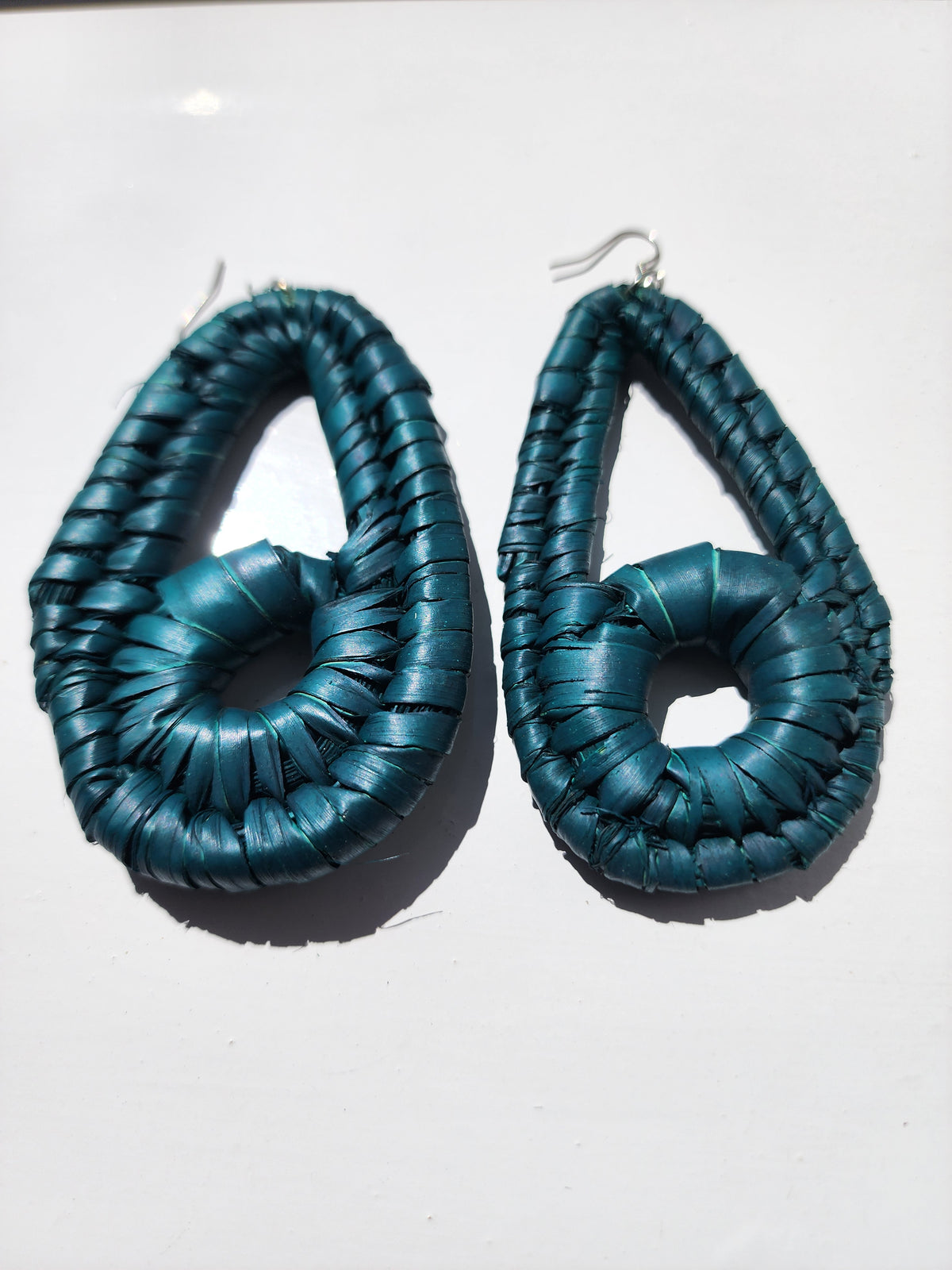 GENESIS Handcrafted Raffia Statement Earrings
