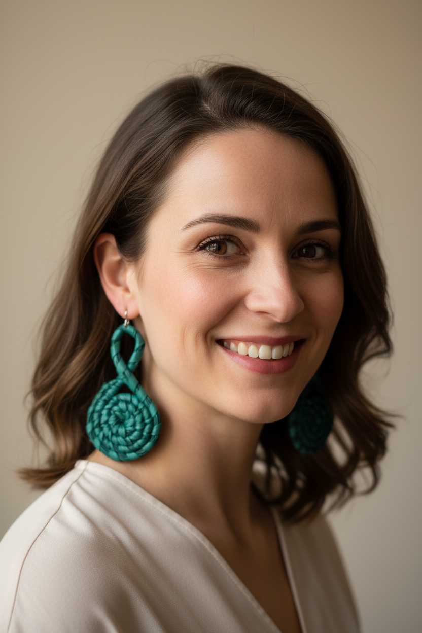 JUNE Handcrafted Raffia Statement Earrings