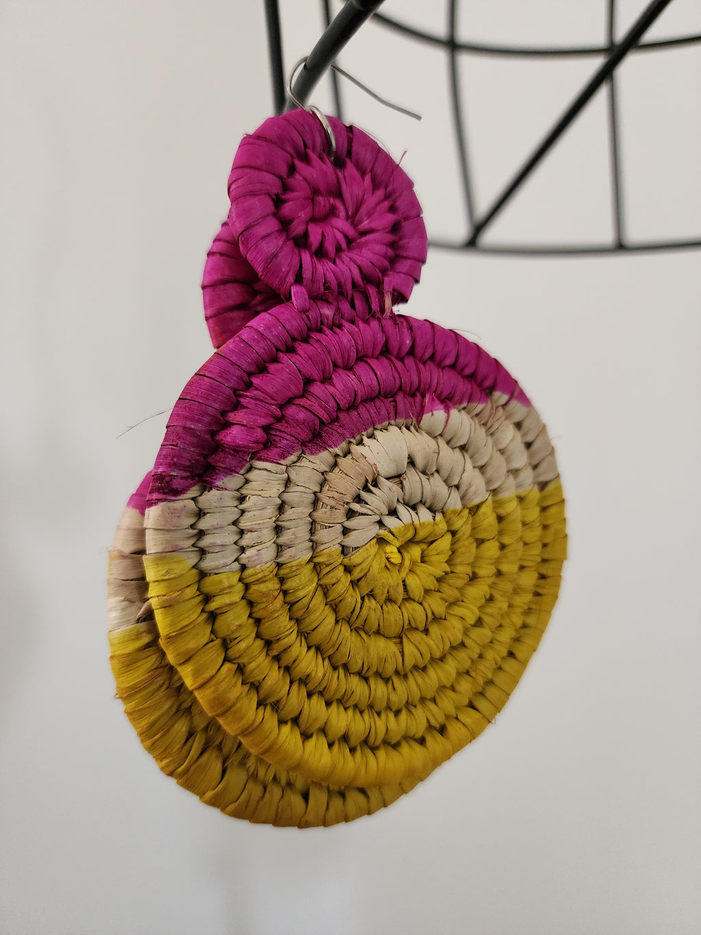 SALLY pair - Handmade Raffia Statement Earrings | Boho Summer Accessory | Gift for Her