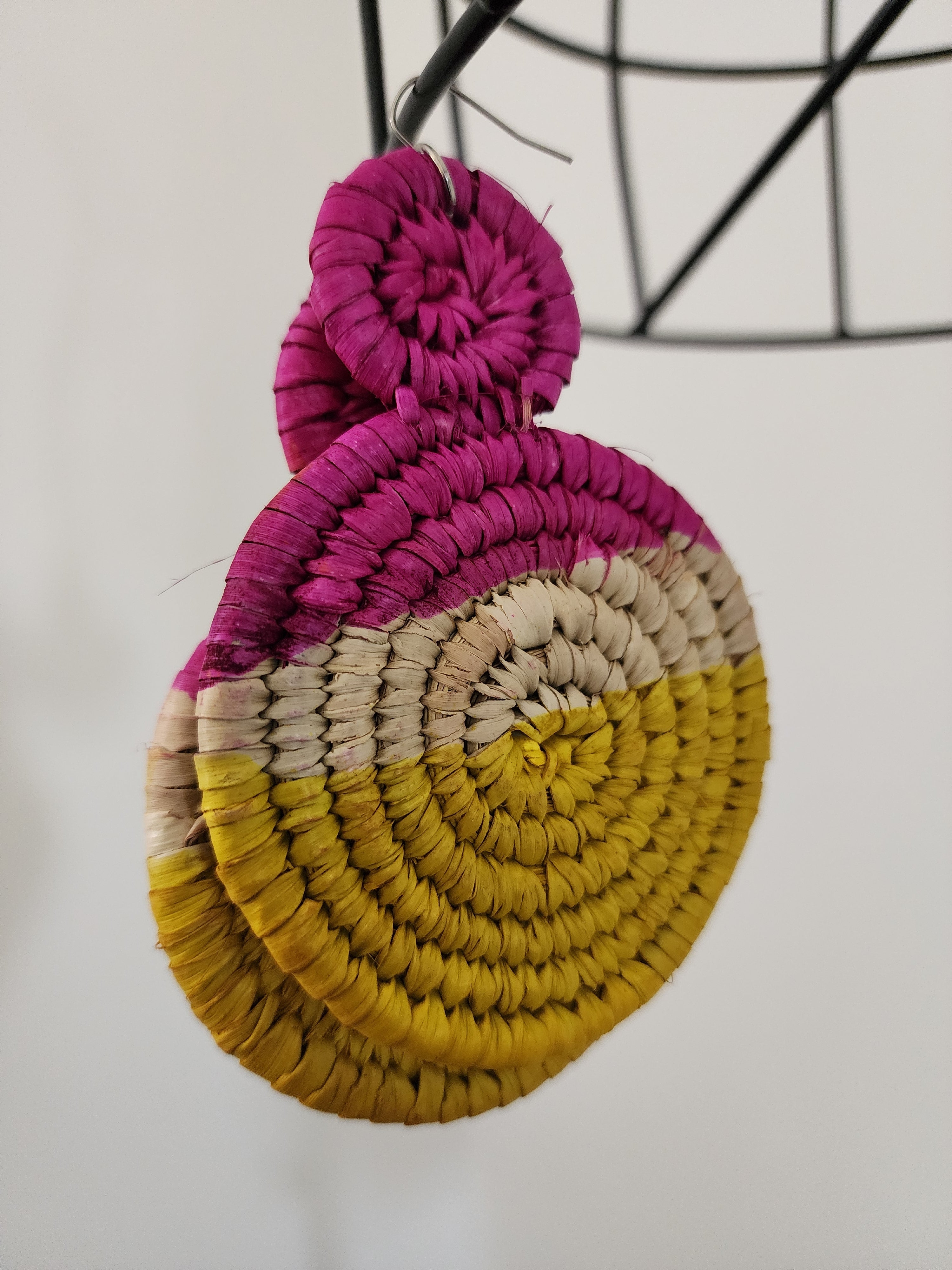 SALLY pair - Handmade Raffia Statement Earrings | Boho Summer Accessory | Gift for Her