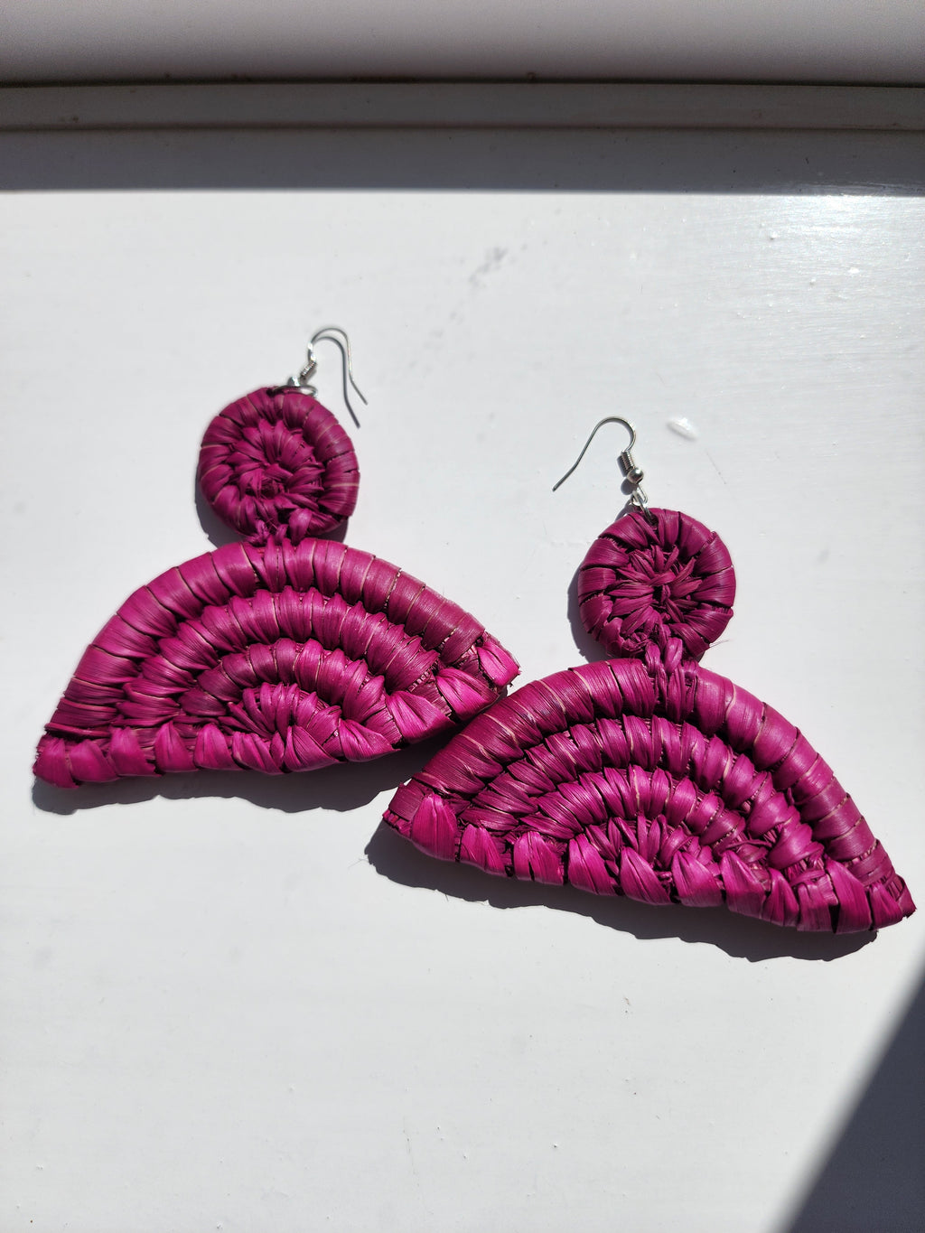 LONDON pair Handcrafted Raffia Statement Earrings