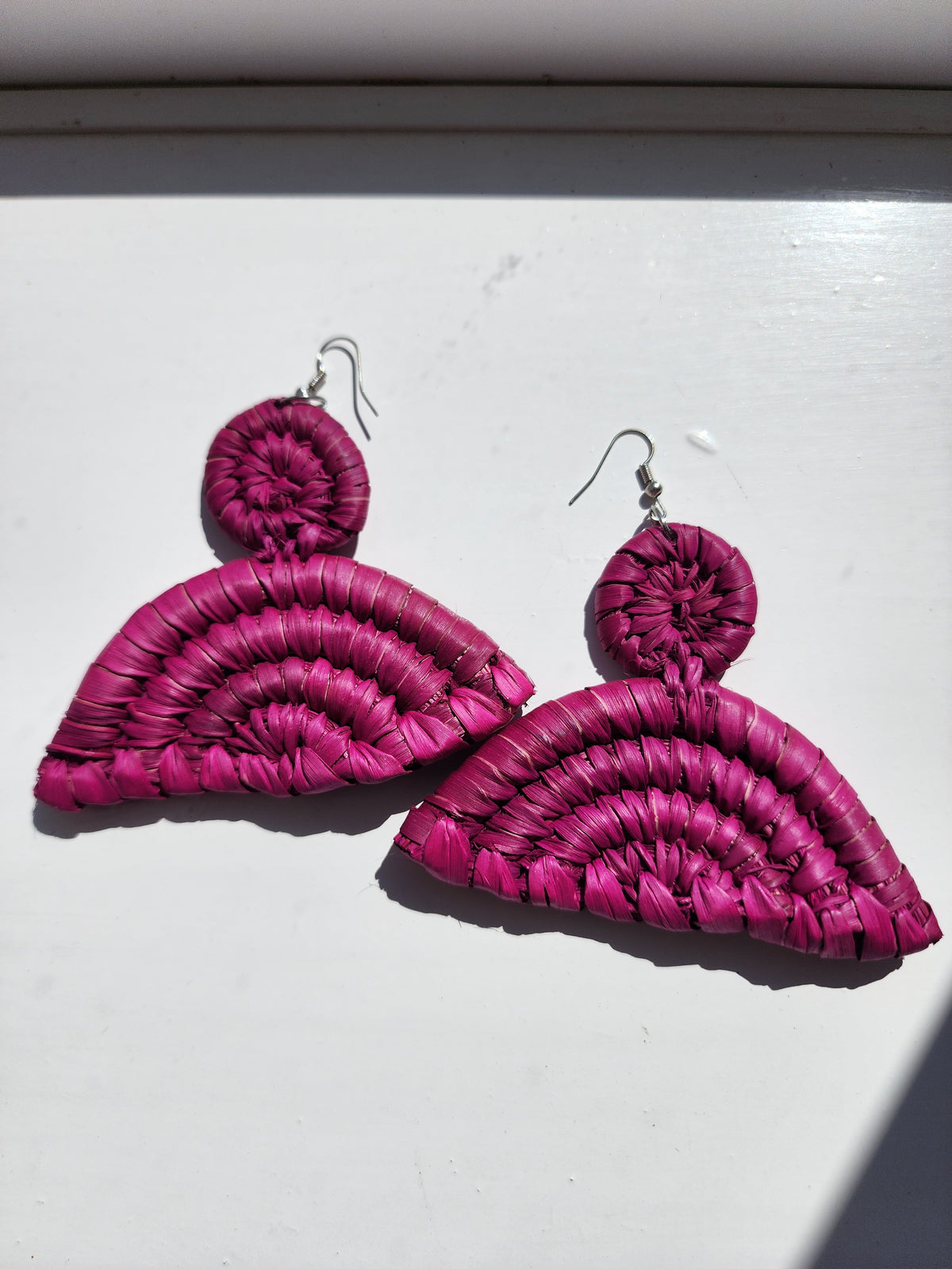 LONDON pair Handcrafted Raffia Statement Earrings