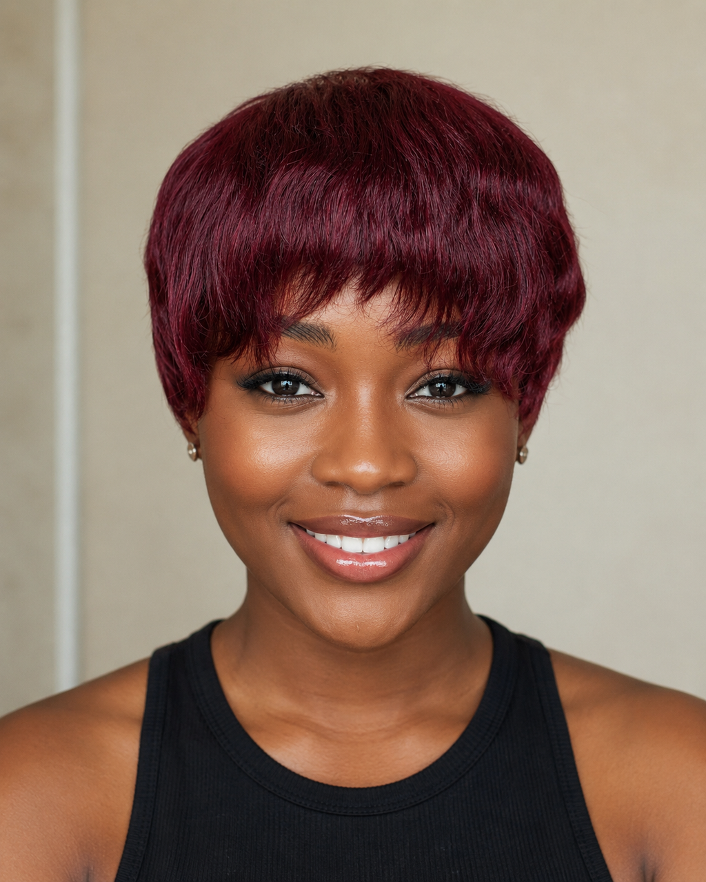 SURU Burgundy Pixie Cut Wig