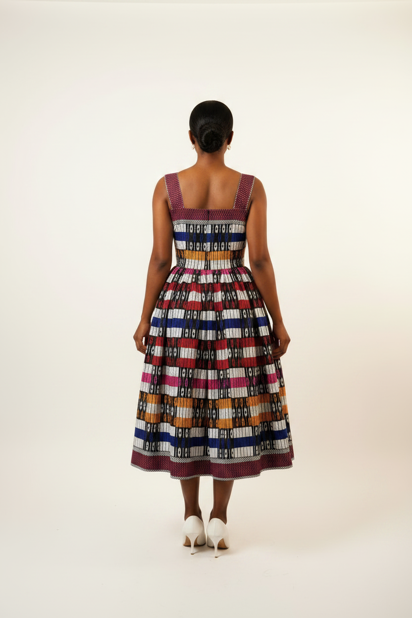ZEE Side Ruffle Ankara Dress
