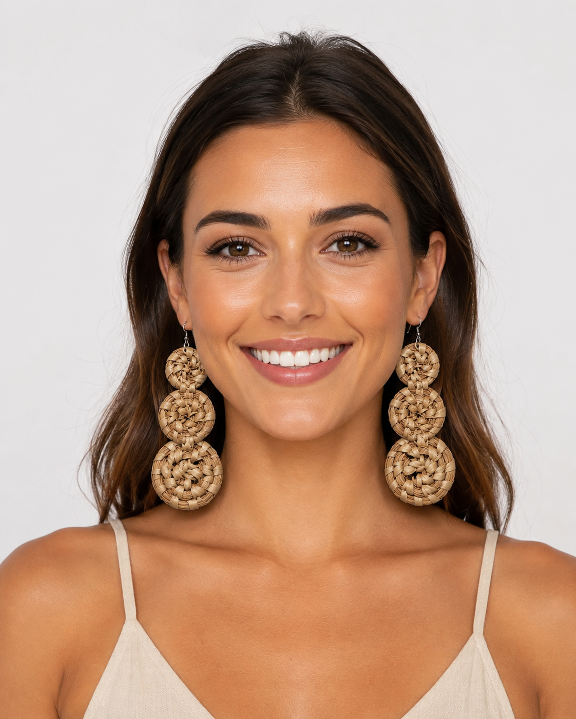 FAYE Handcrafted Raffia Statement Earrings