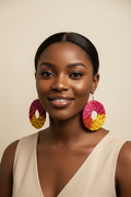 CANDY Handcrafted Raffia Statement Earrings