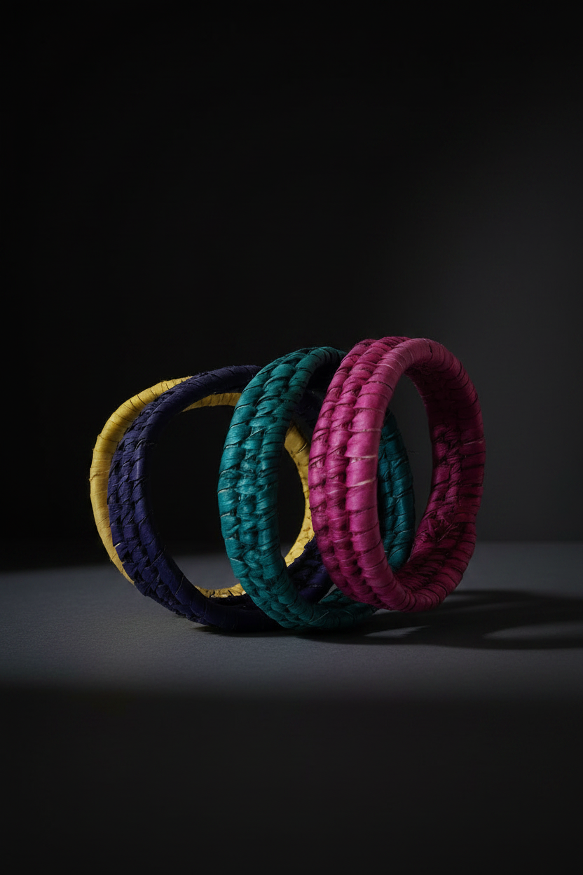 Handcrafted Raffia Statement Bangles