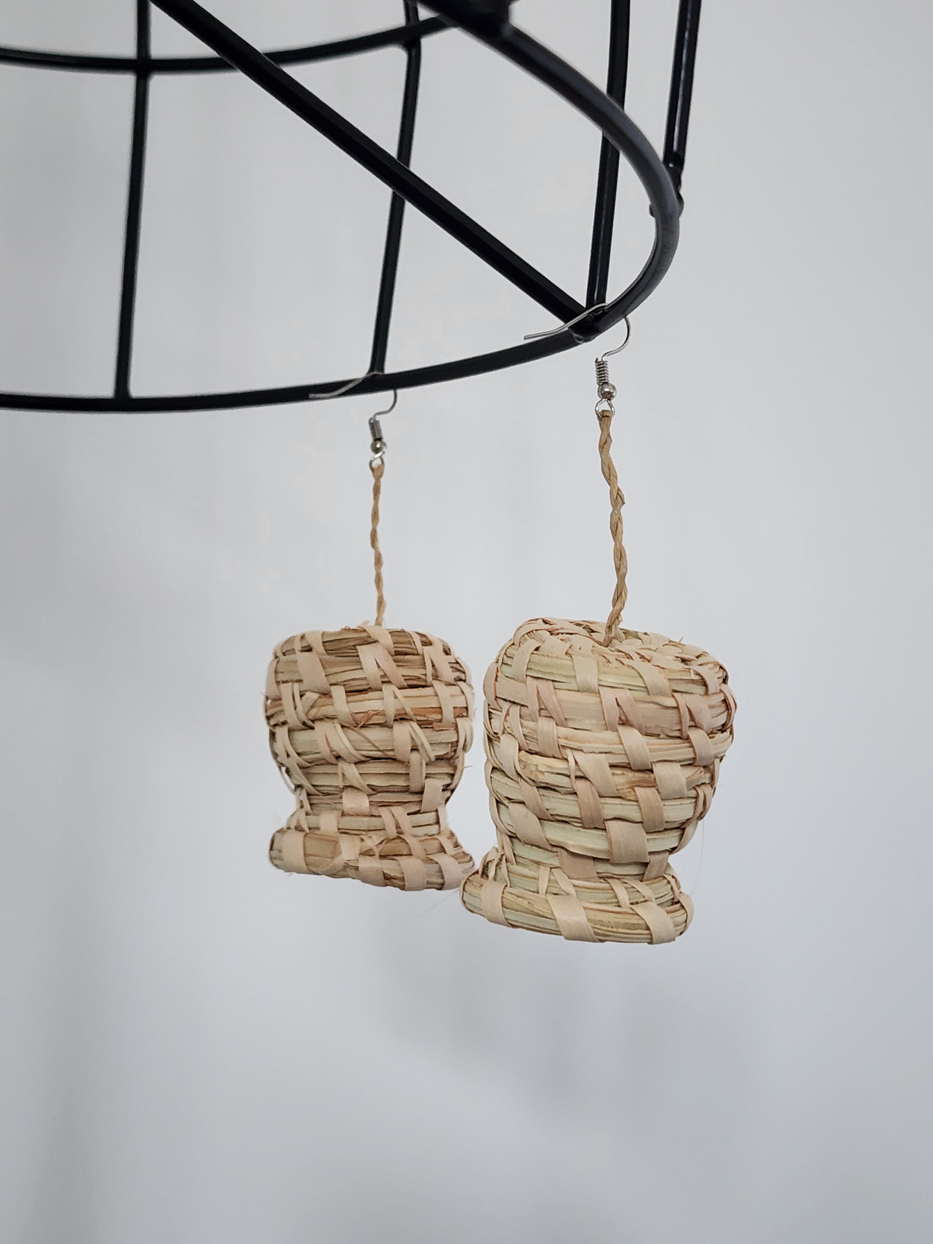 SNOW pair - Handmade Raffia Statement Earrings | Boho Summer Accessory | Gift for Her