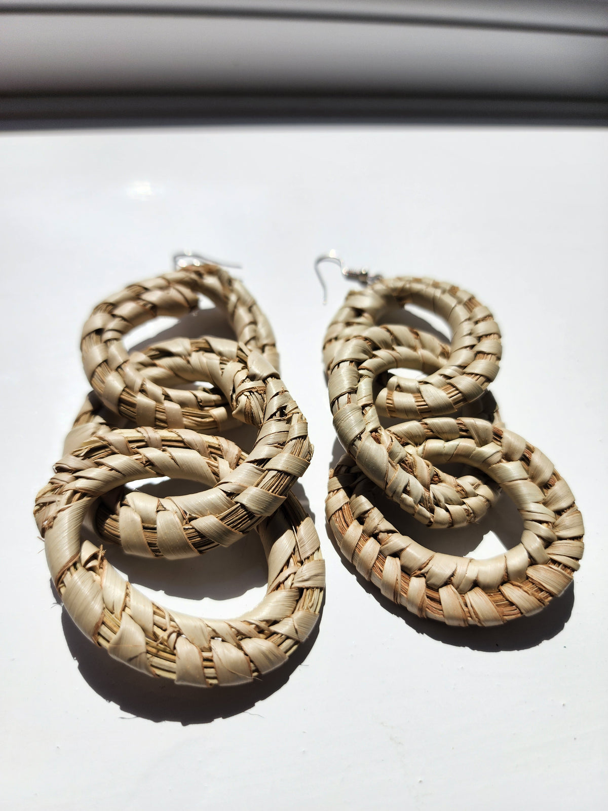 SIMBI Handcrafted Raffia Statement Earrings