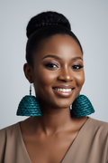 EXCEL Handcrafted Raffia Statement Earrings