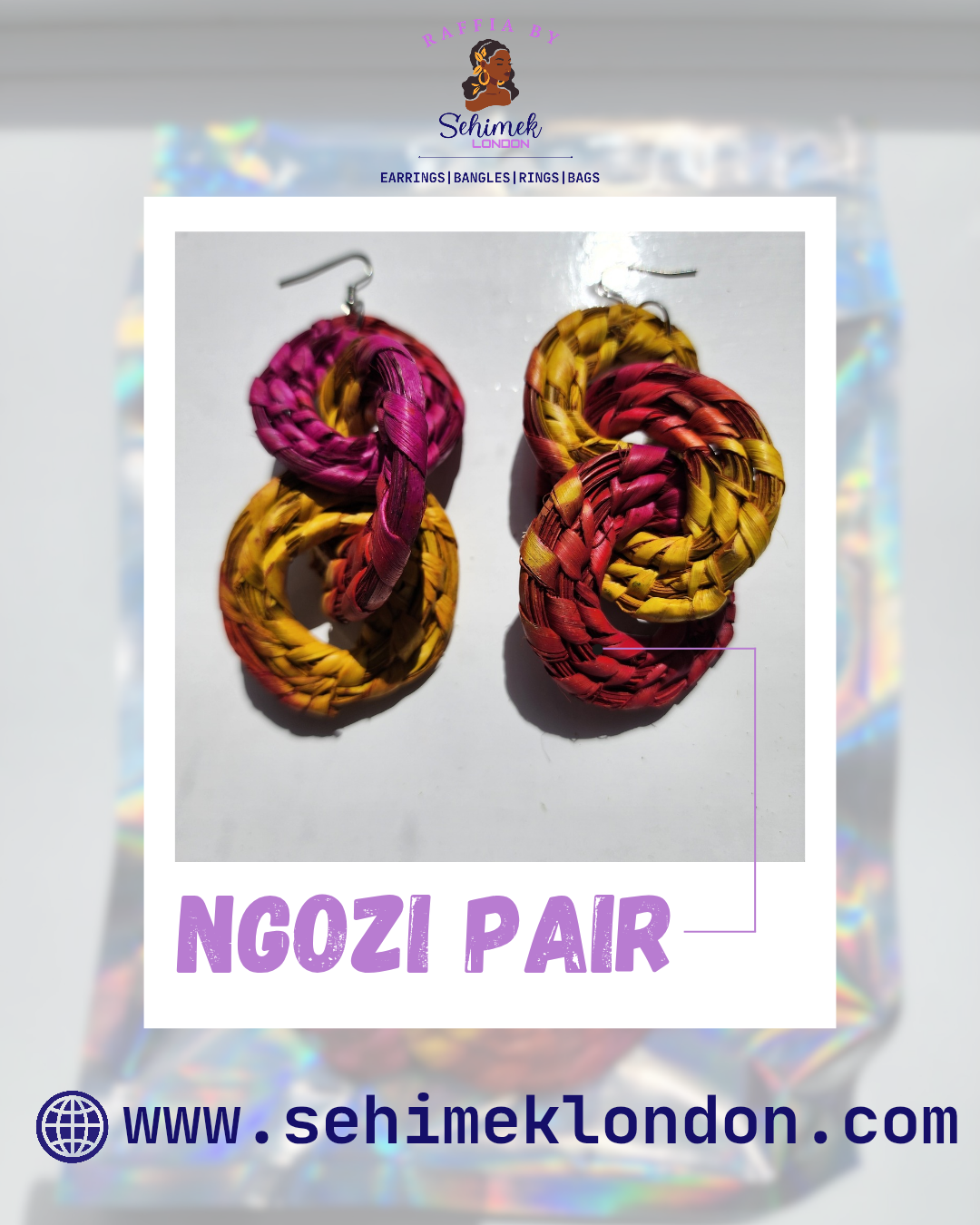 NGOZI Handcrafted Raffia Statement Earrings