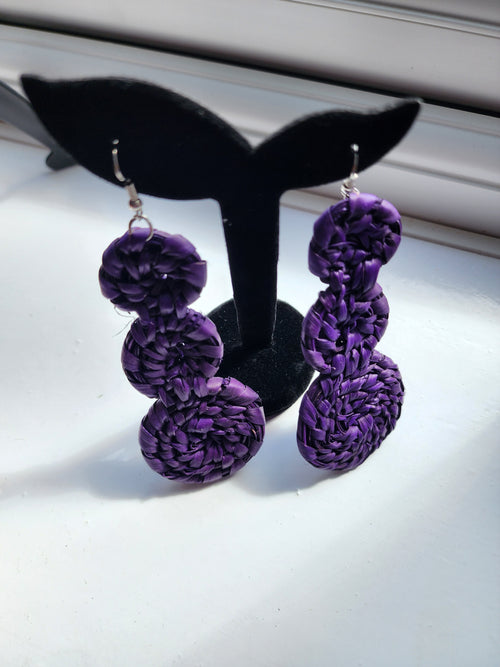 DEW pair - Handmade Raffia Statement Earrings | Boho Summer Accessory | Gift for Her