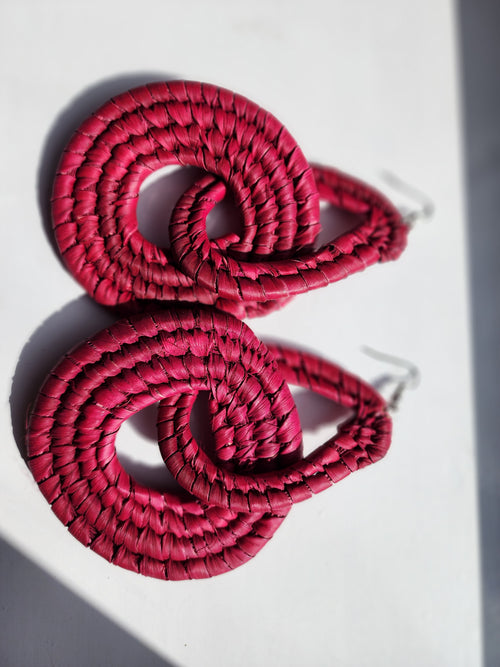 CHI pair - Handmade Raffia Statement Earrings | Boho Summer Accessory | Gift for Her