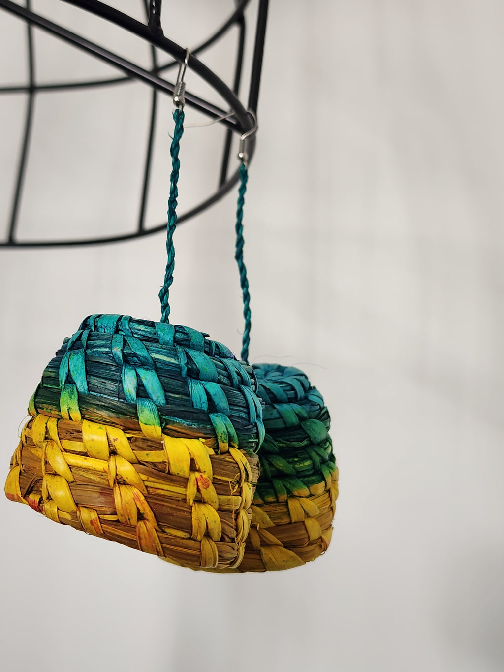 BASKET pair - Handmade Raffia Statement Earrings | Boho Summer Accessory | Gift for Her