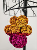 ROSE pair - Handmade Raffia Statement Earrings | Boho Summer Accessory | Gift for Her