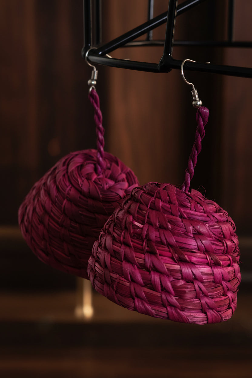 ESE pair - Handmade Raffia Statement Earrings | Boho Summer Accessory | Gift for Her