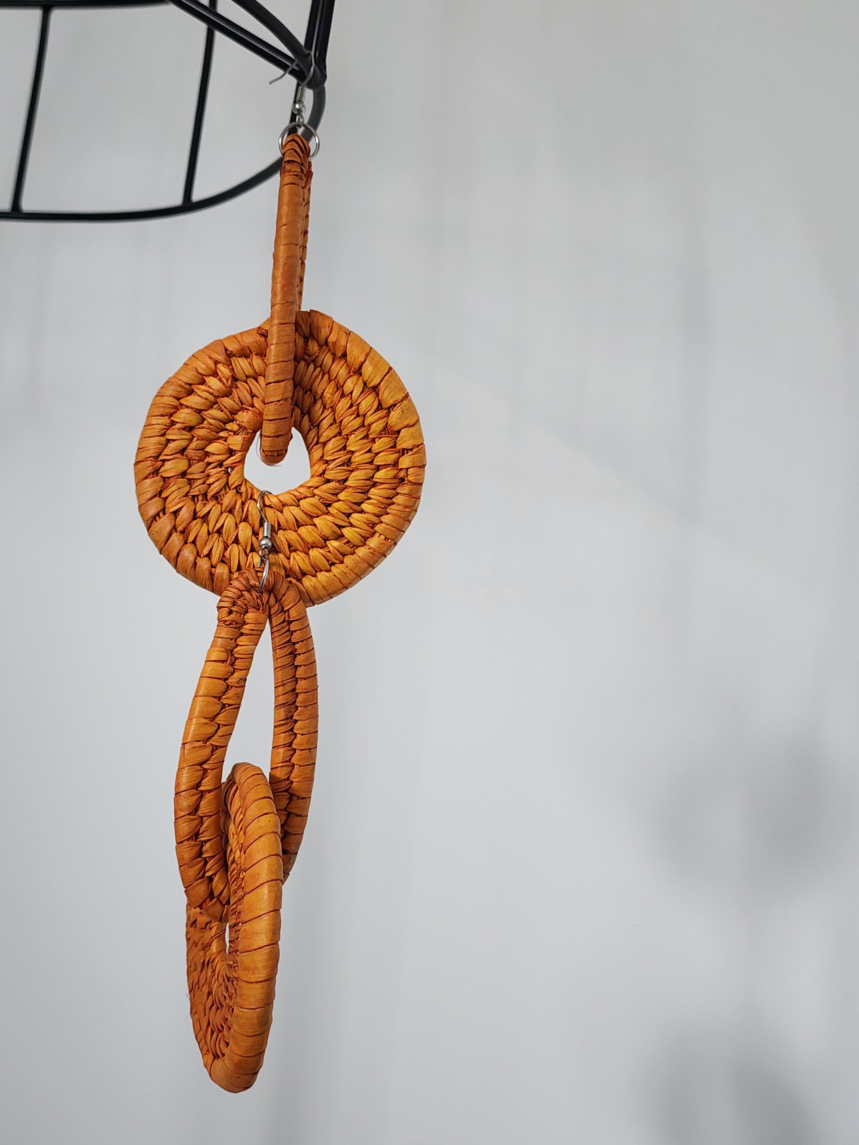 WURA pair - Handmade Raffia Statement Earrings | Boho Summer Accessory | Gift for Her