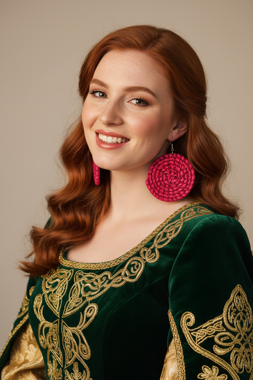 BLISS Handcrafted Raffia Statement Earrings