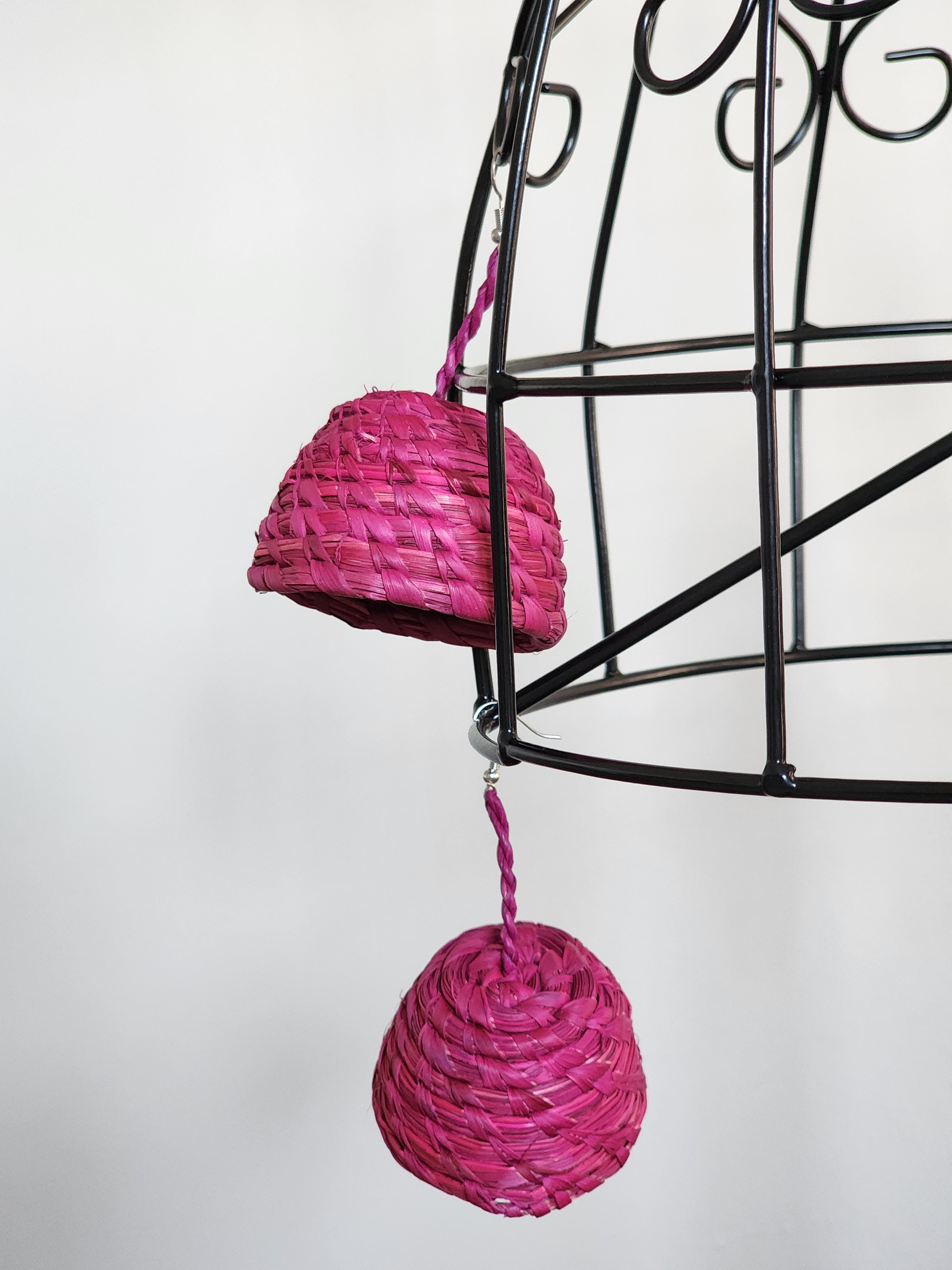 ESE pair - Handmade Raffia Statement Earrings | Boho Summer Accessory | Gift for Her