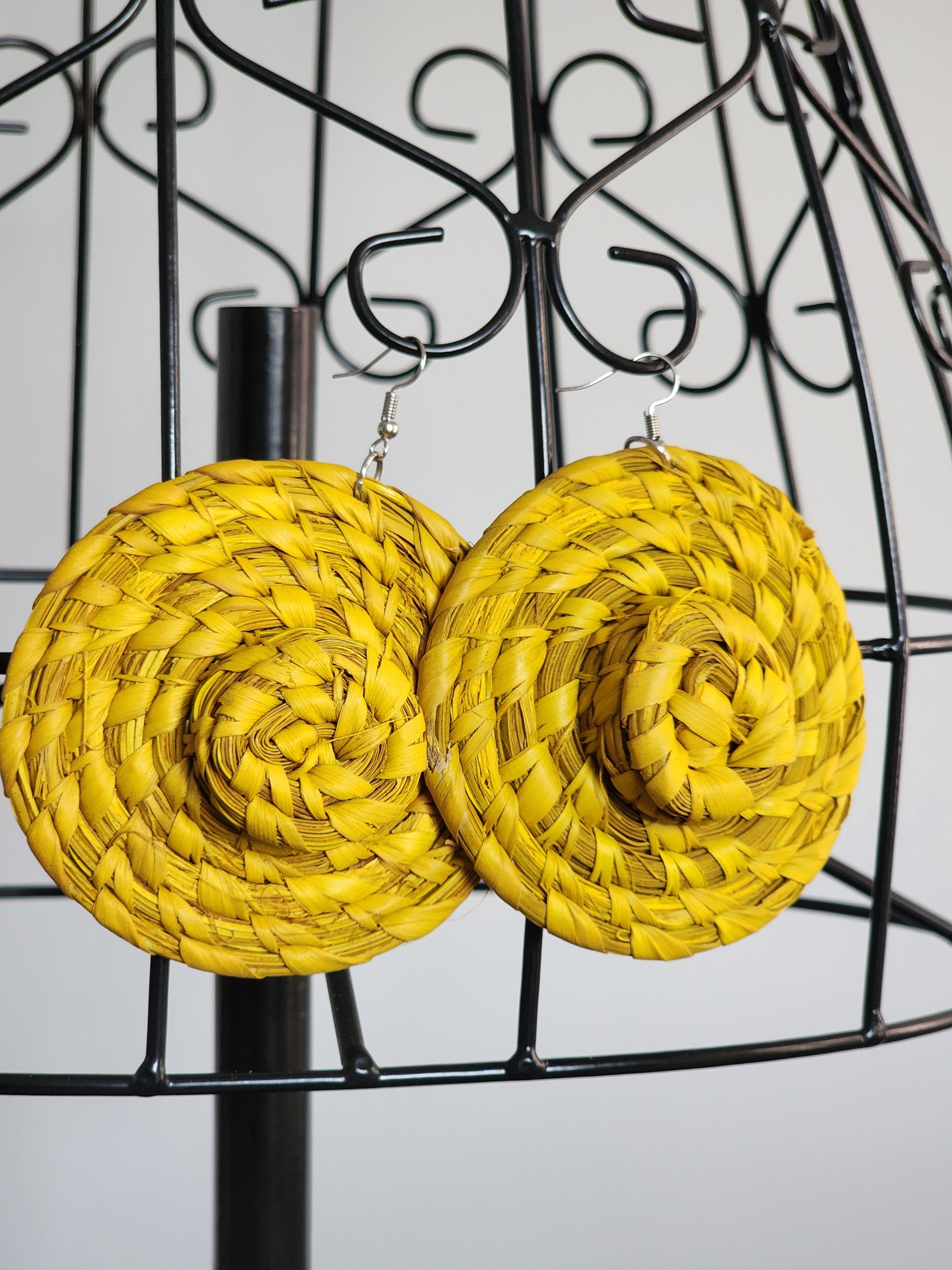 BEACH pair - Handmade Raffia Statement Earrings | Boho Summer Accessory | Gift for Her