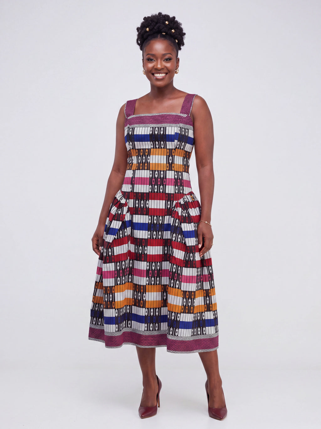 ZEE Side Ruffle Ankara Dress