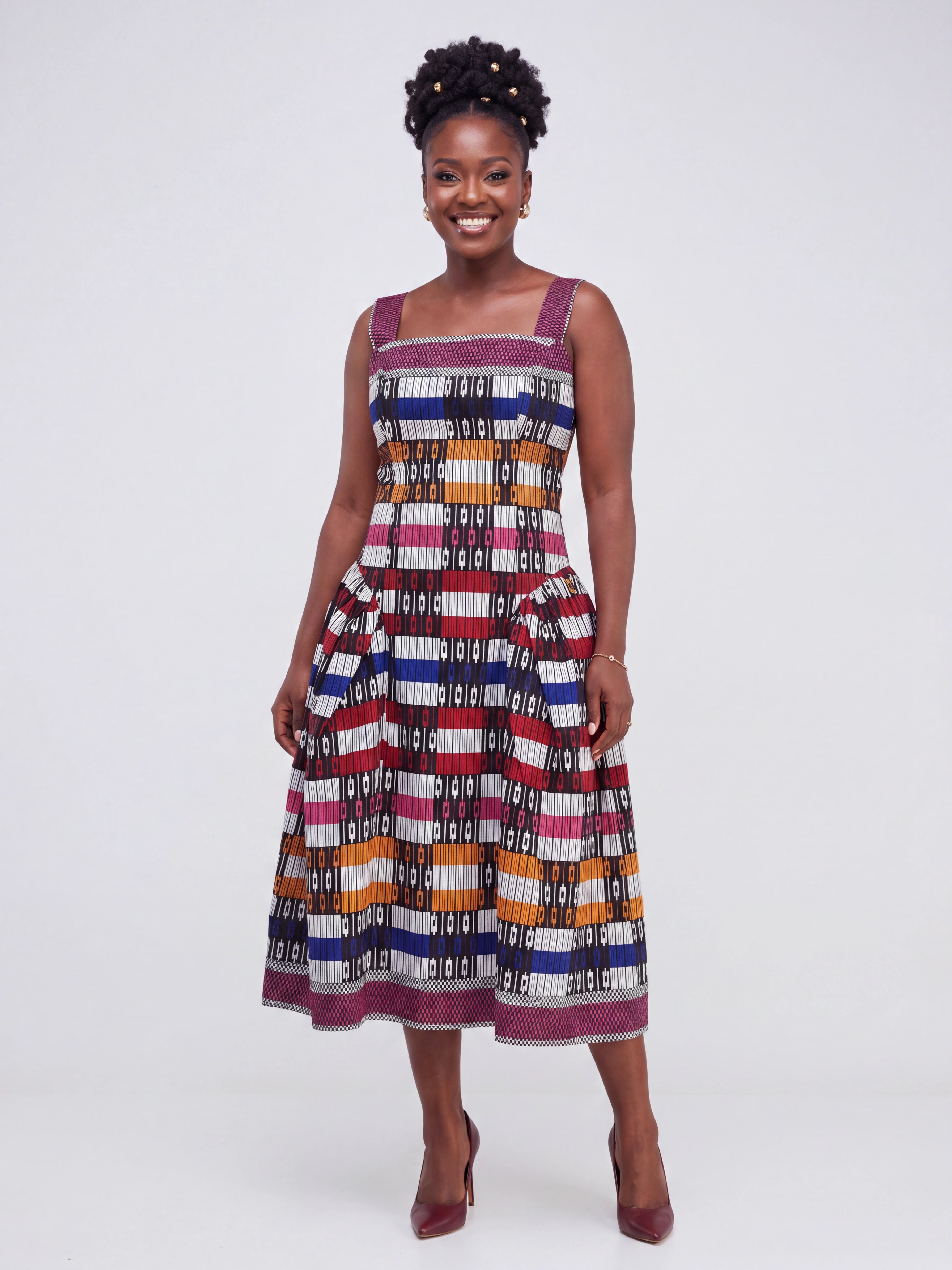ZEE Side Ruffle Ankara Dress