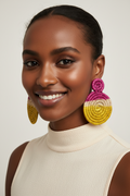 SALLY Handcrafted Raffia Statement Earrings