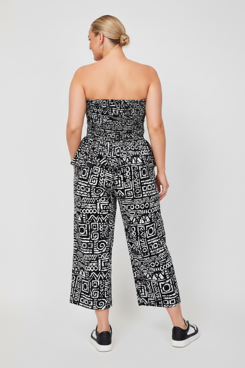 JIRU Smocked Peplum Trouser Co-ord Set
