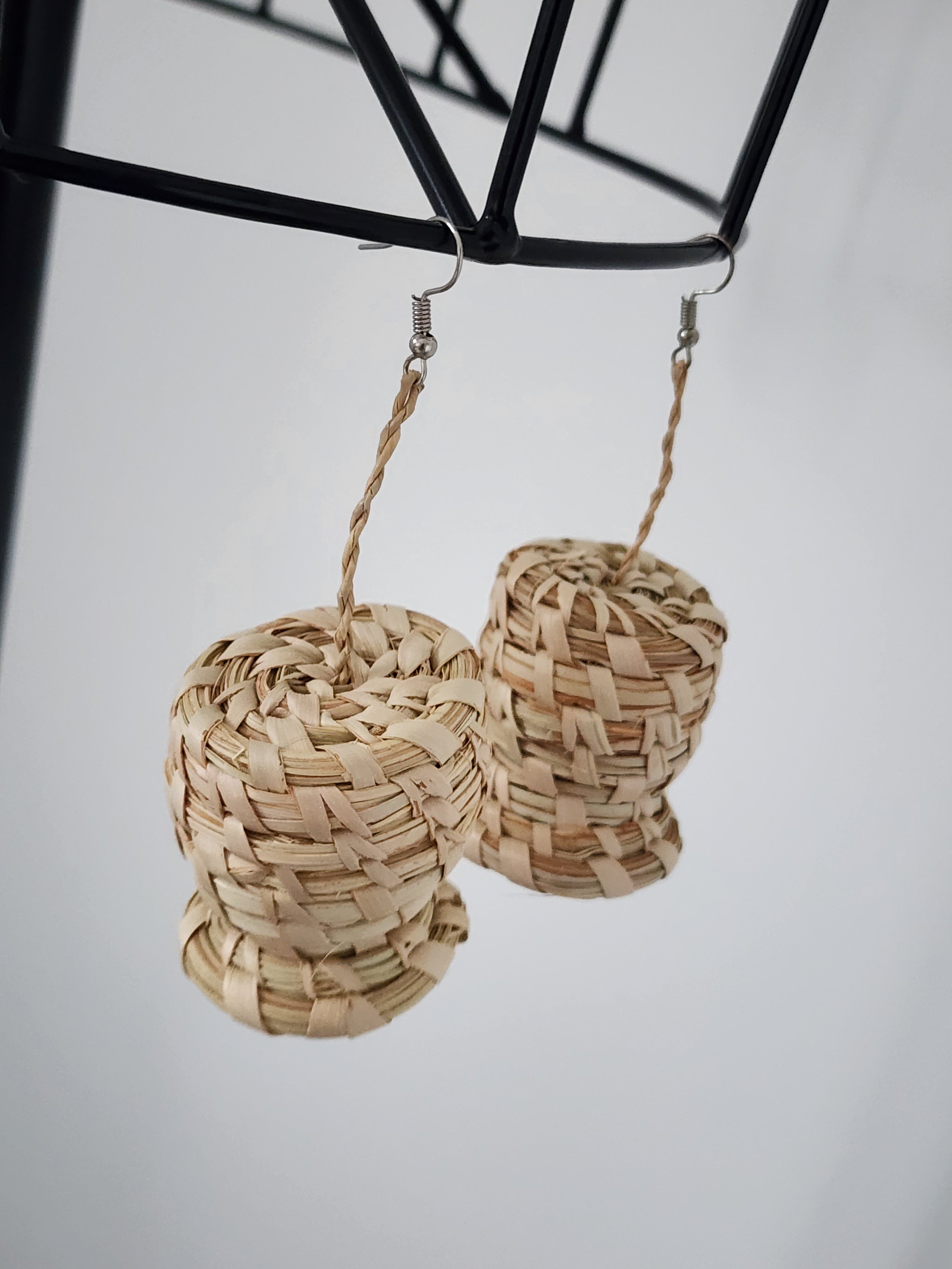 SNOW pair - Handmade Raffia Statement Earrings | Boho Summer Accessory | Gift for Her