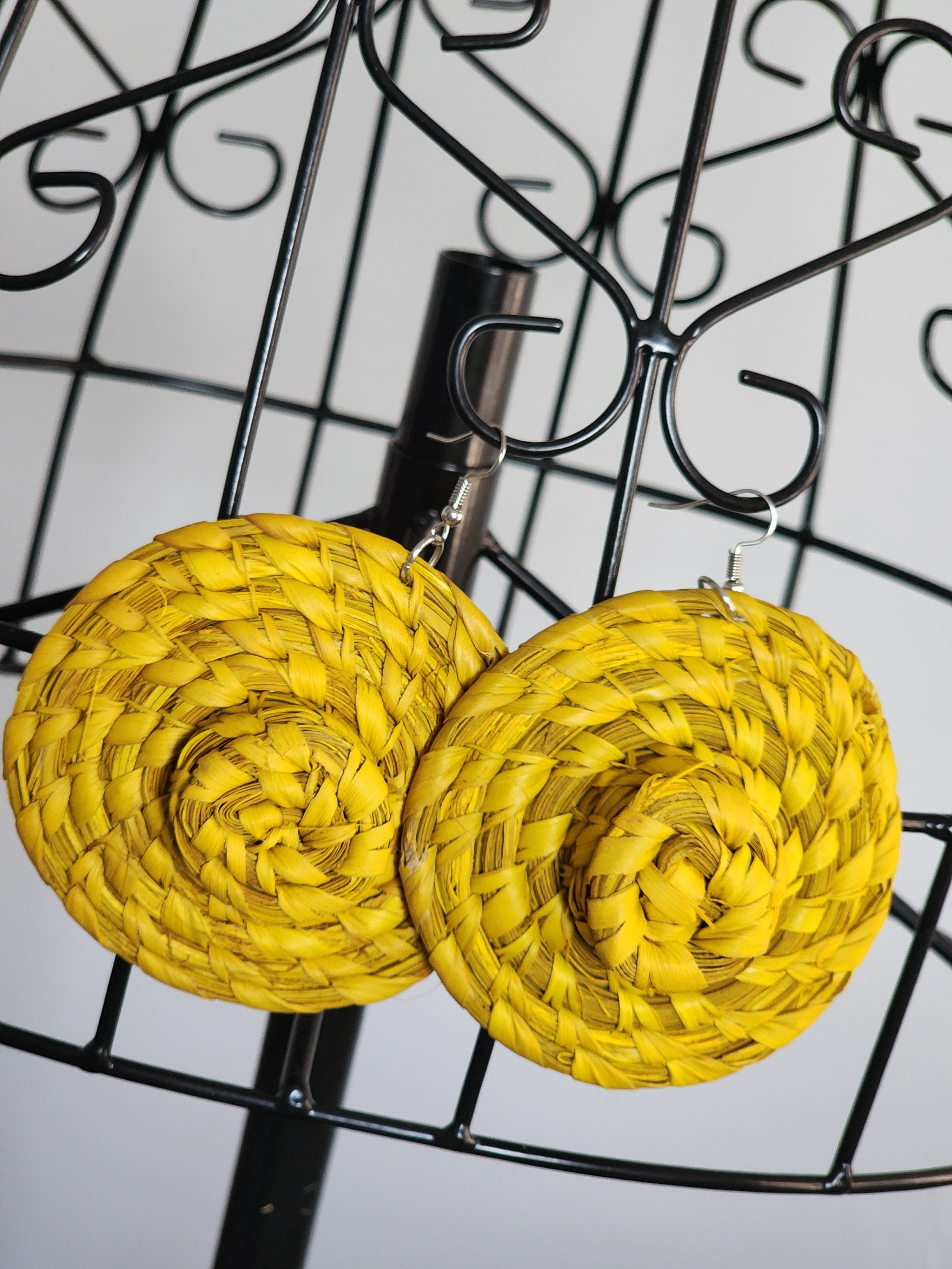 BEACH pair - Handmade Raffia Statement Earrings | Boho Summer Accessory | Gift for Her