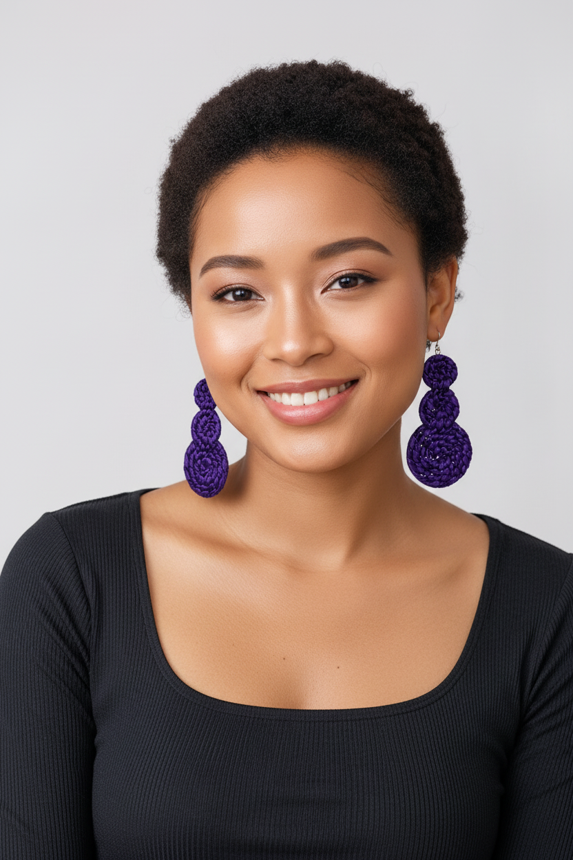 DEW Handcrafted Raffia Statement Earrings