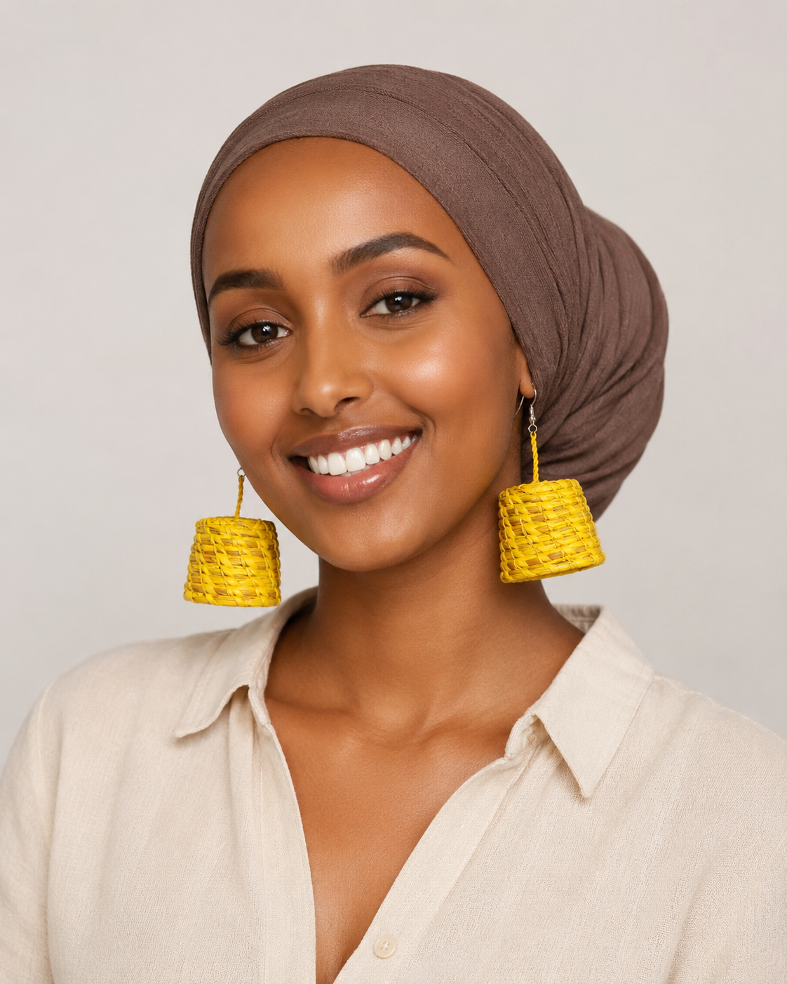 SHEDDY Handcrafted Raffia Statement Earrings
