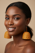 LADI Handcrafted Raffia Statement Earrings