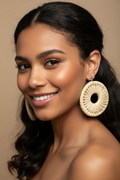KAREN Handcrafted Raffia Statement Earrings