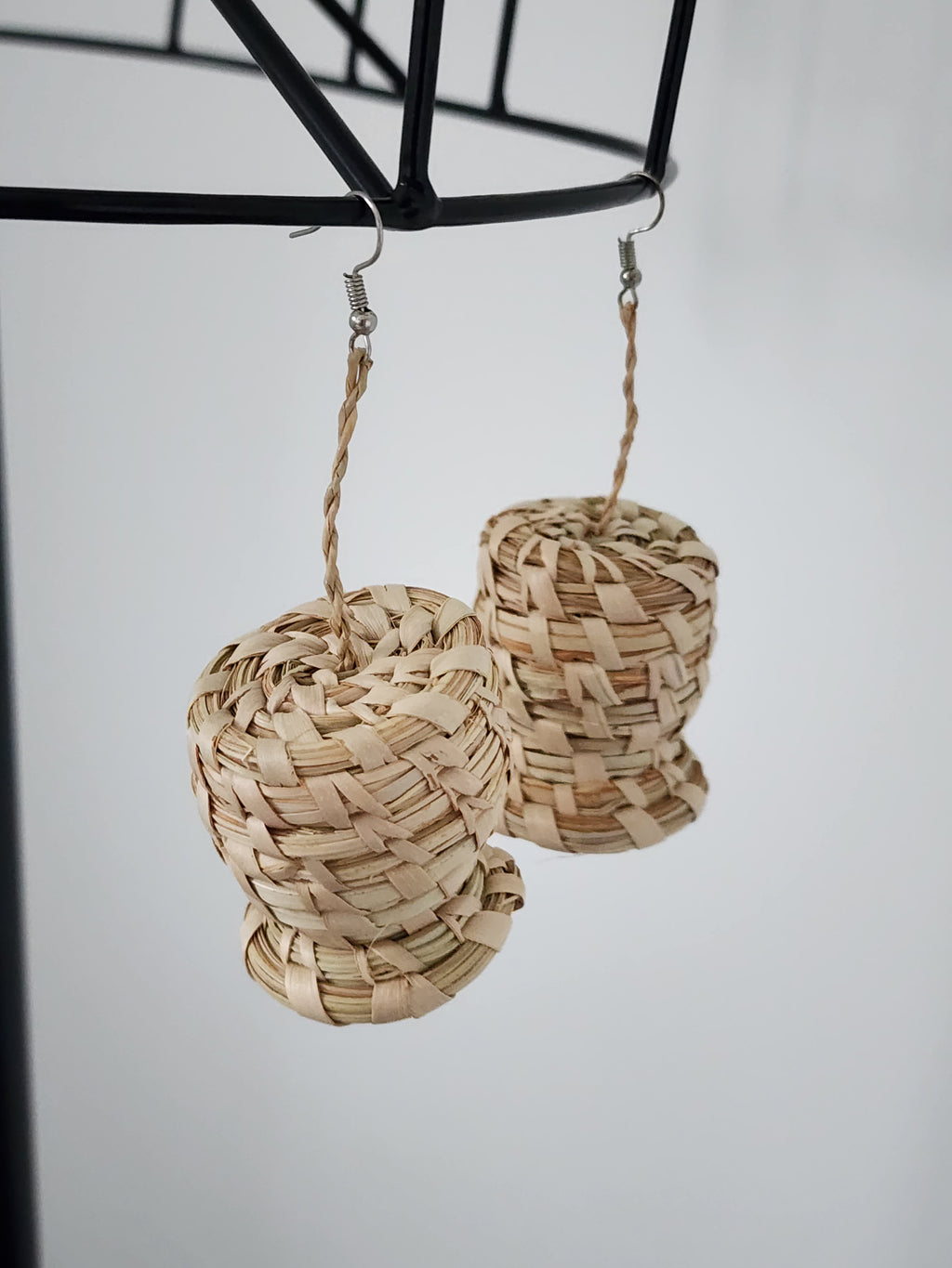 SNOW pair - Handmade Raffia Statement Earrings | Boho Summer Accessory | Gift for Her
