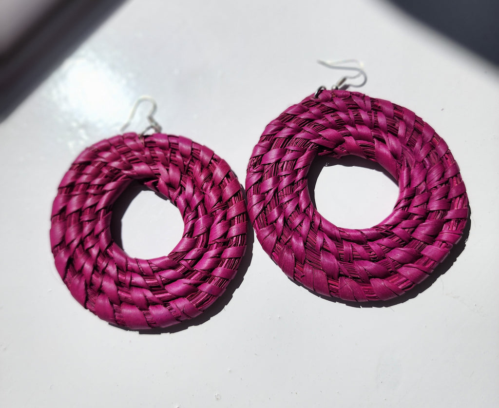SUNNY Handcrafted Raffia Statement Earrings