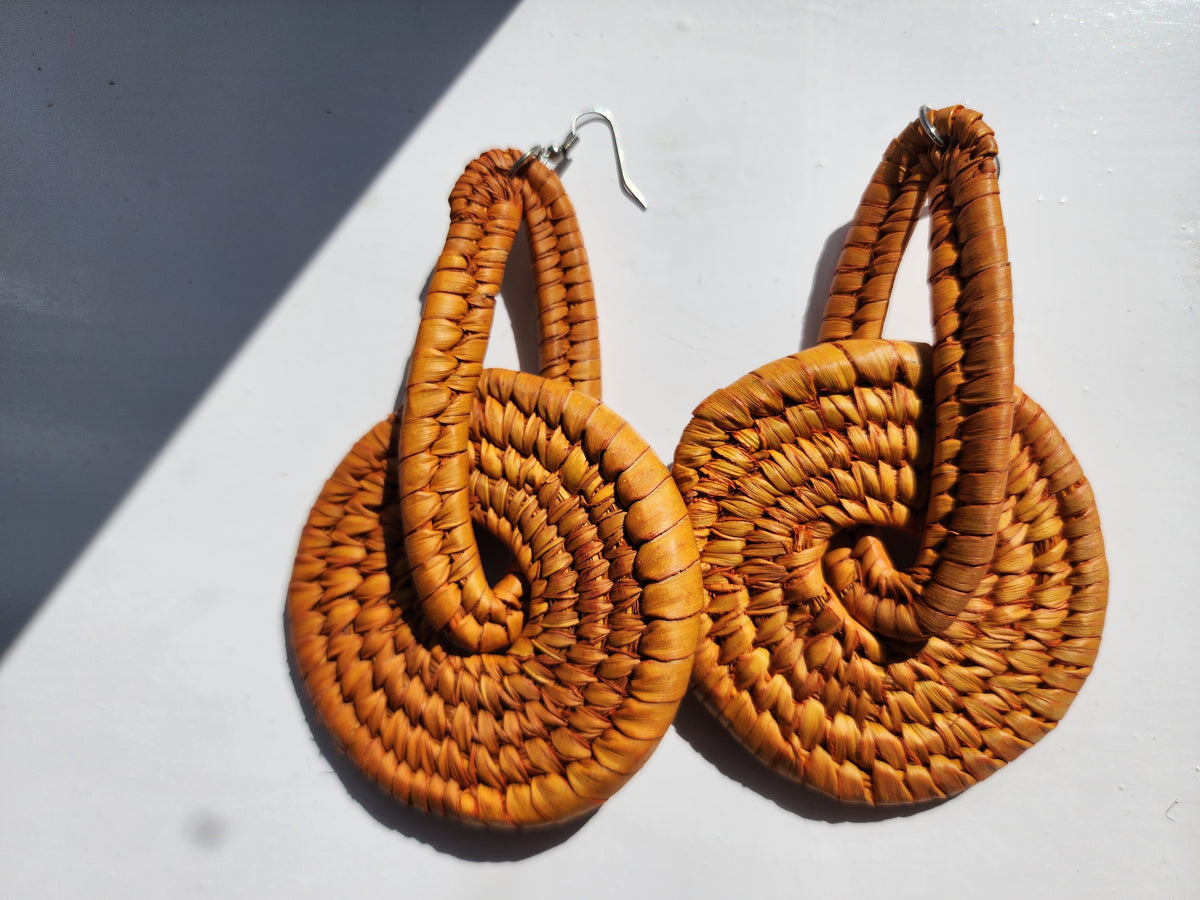 WURA Handcrafted Raffia Statement Earrings