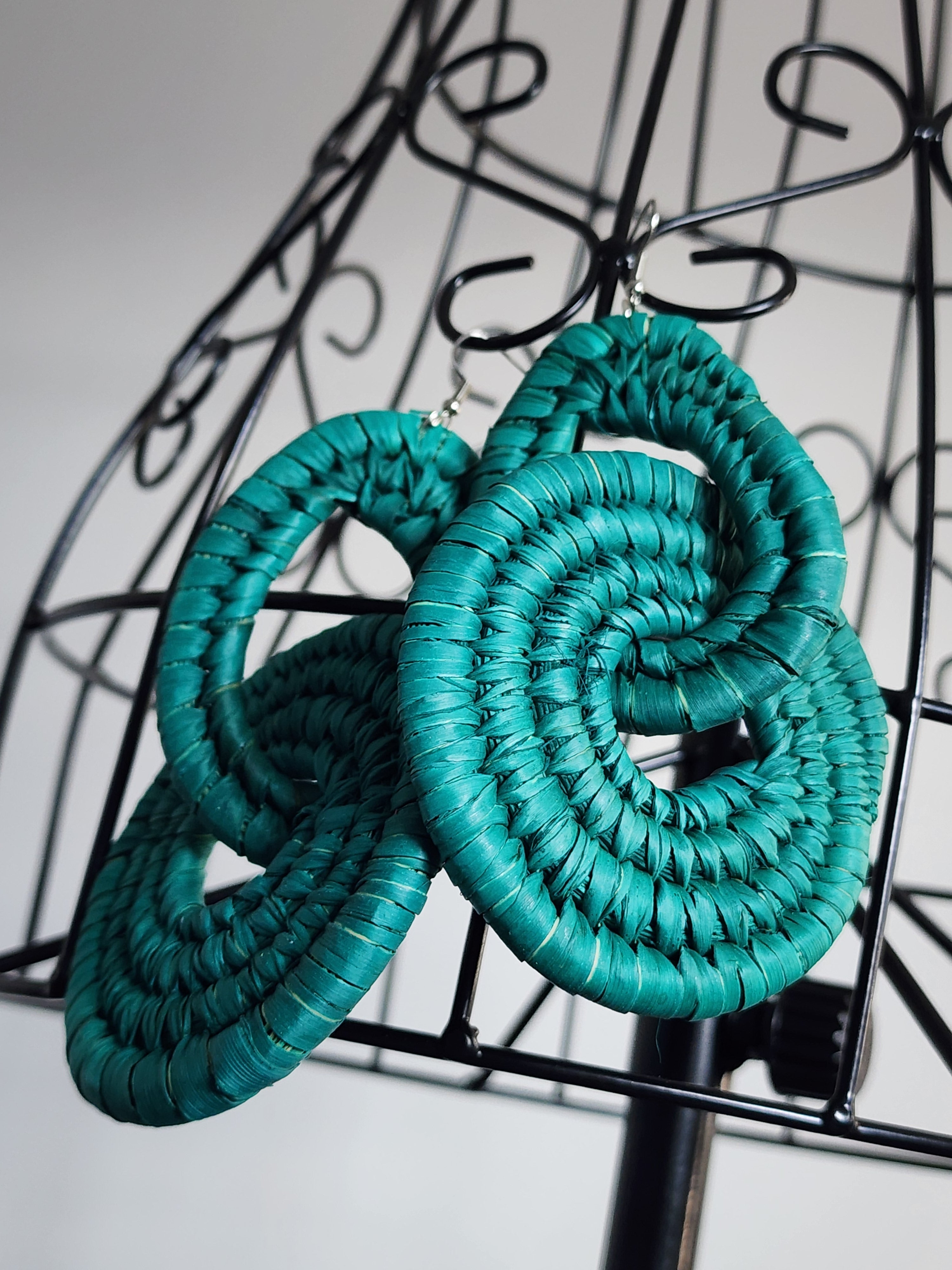 BRAVADO pair - Handmade Raffia Statement Earrings | Boho Summer Accessory | Gift for Her