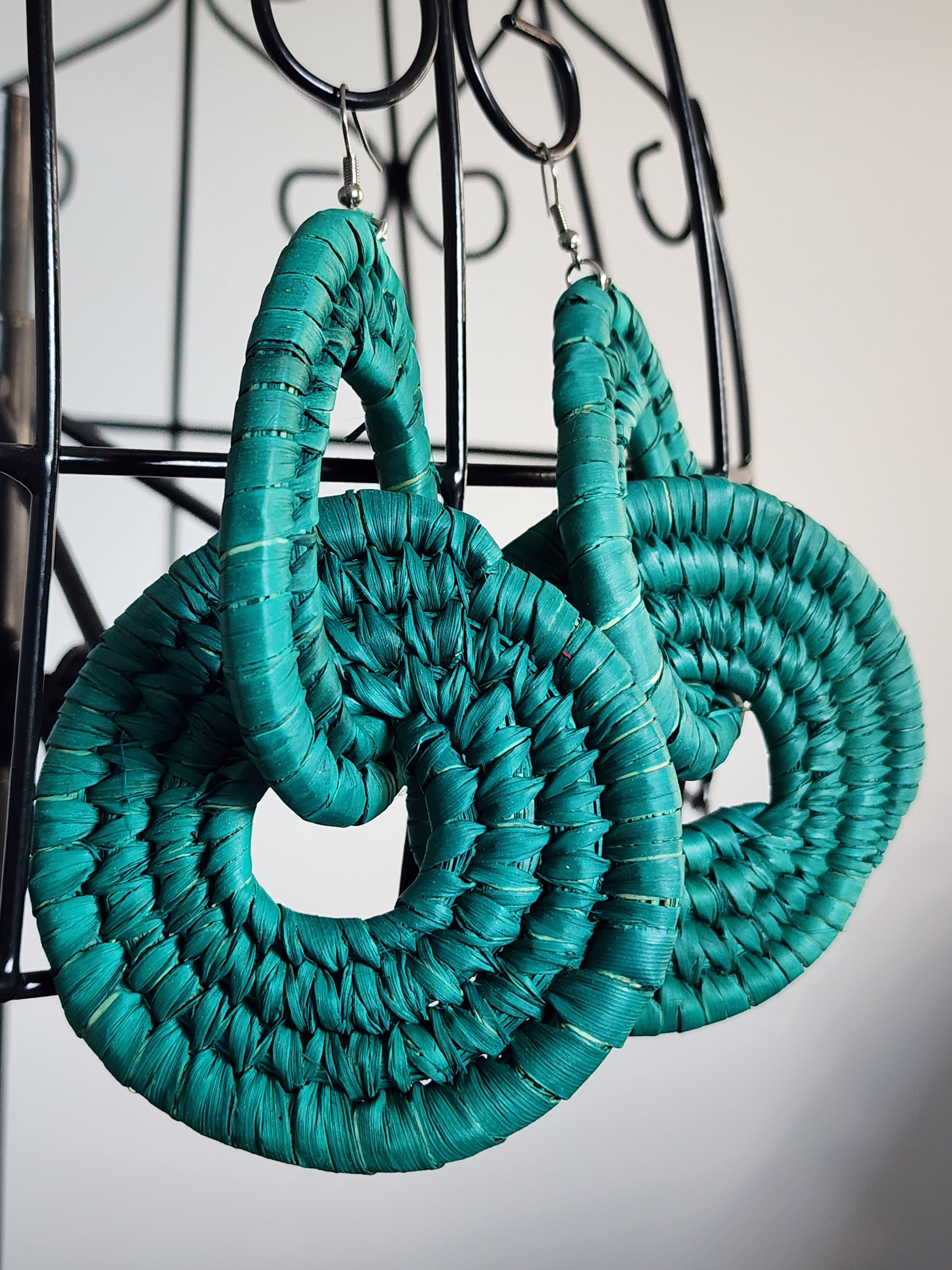 BRAVADO pair - Handmade Raffia Statement Earrings | Boho Summer Accessory | Gift for Her
