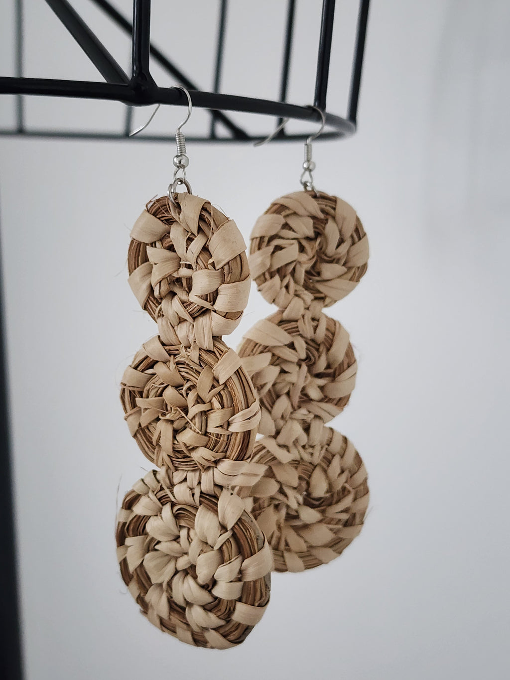 FAYE pair - Handmade Raffia Statement Earrings | Boho Summer Accessory | Gift for Her