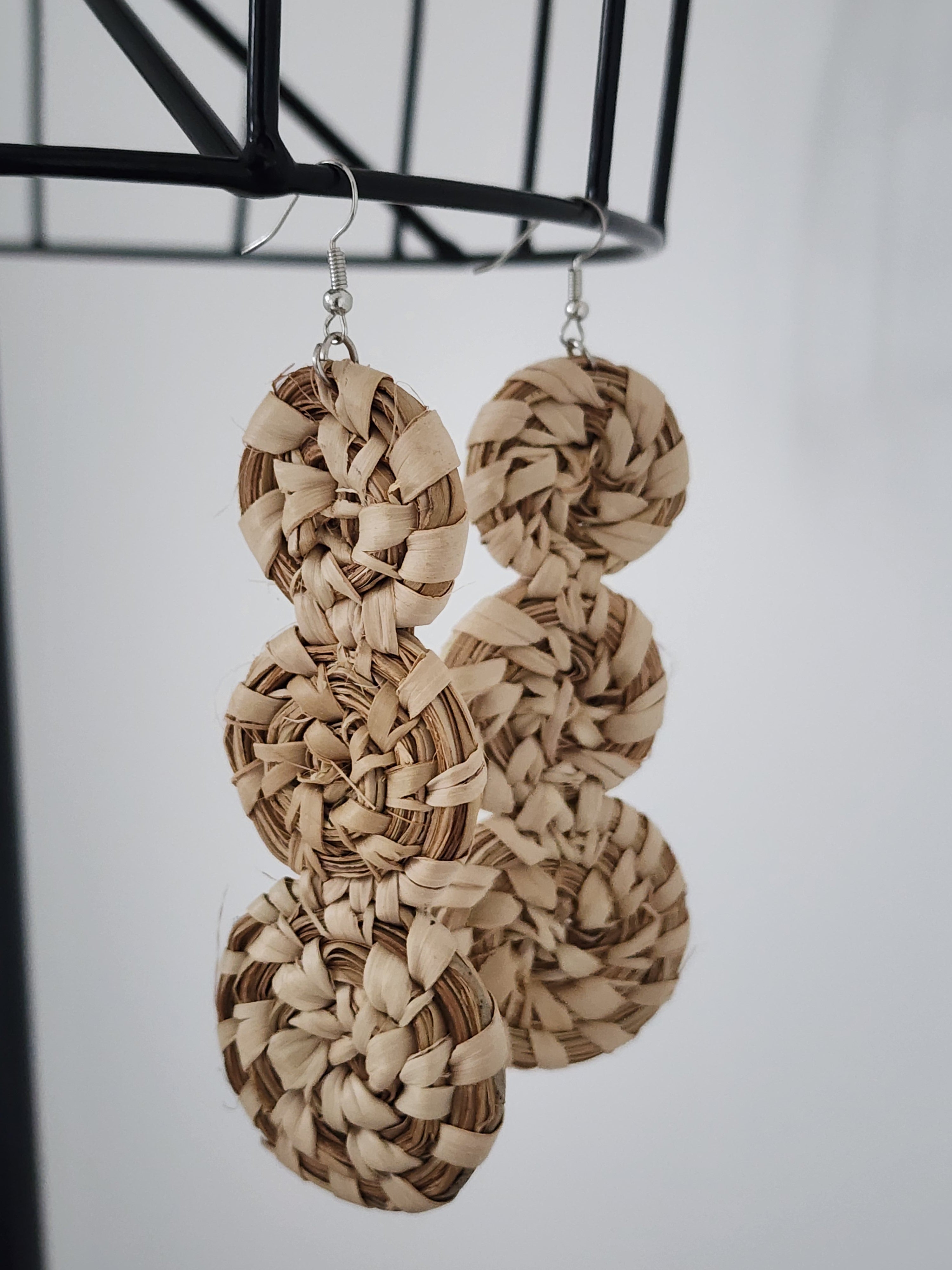FAYE pair - Handmade Raffia Statement Earrings | Boho Summer Accessory | Gift for Her