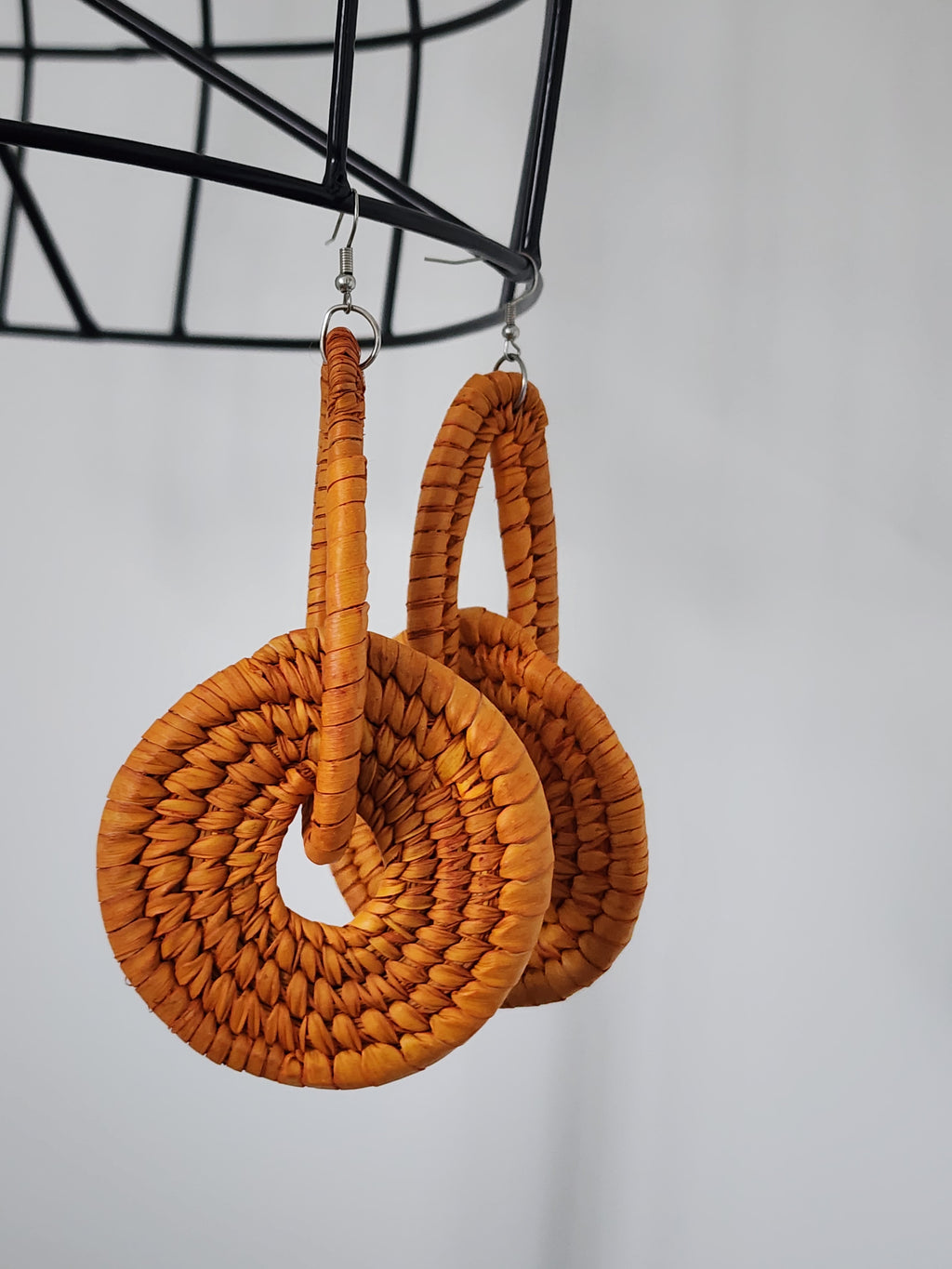 WURA pair - Handmade Raffia Statement Earrings | Boho Summer Accessory | Gift for Her