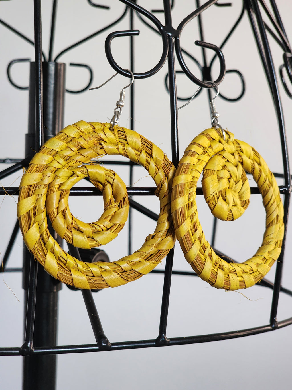 KENT asymmetrical pair - Handmade Raffia Statement Earrings | Boho Summer Accessory | Gift for Her