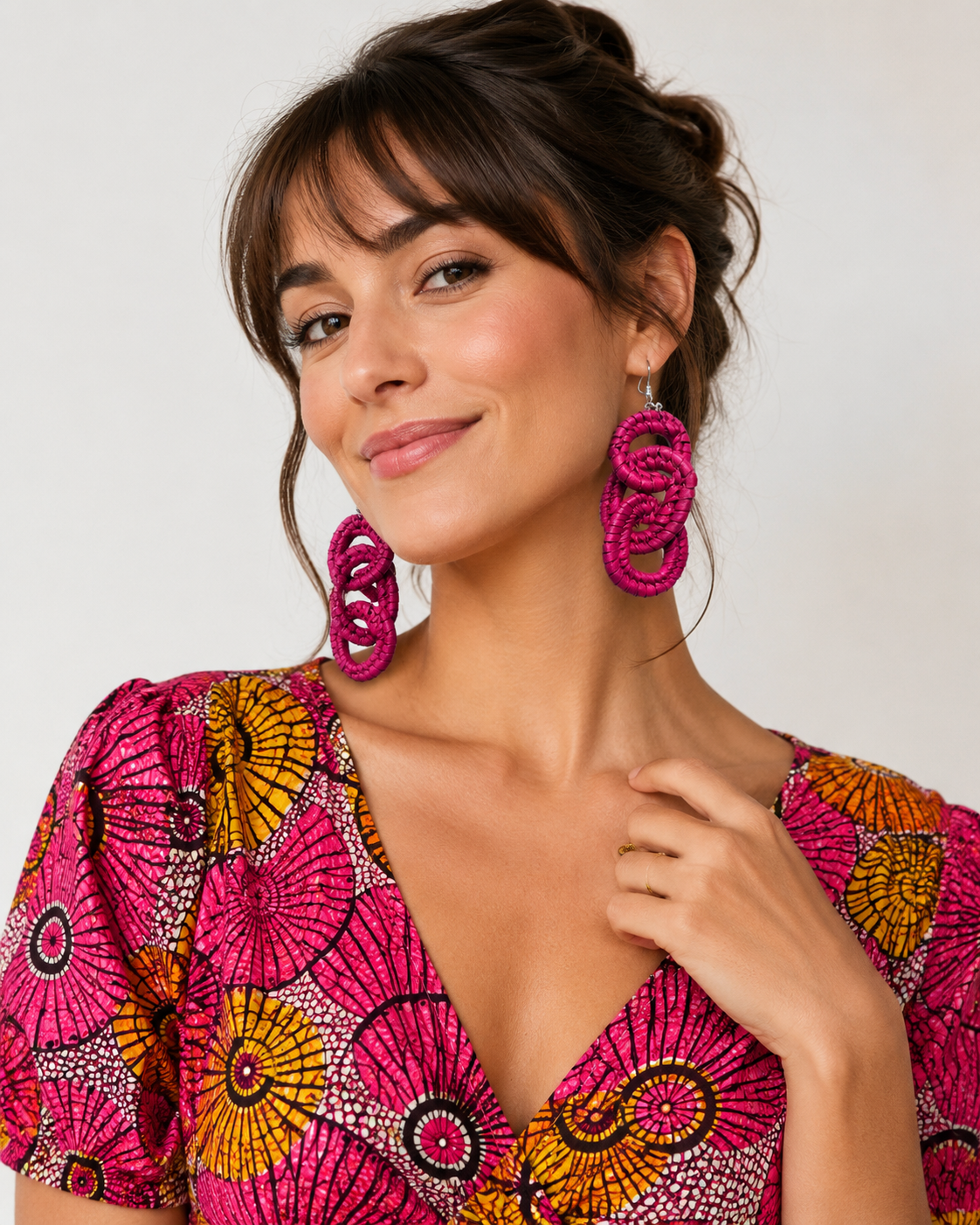 WENDY Handcrafted Raffia Statement Earrings