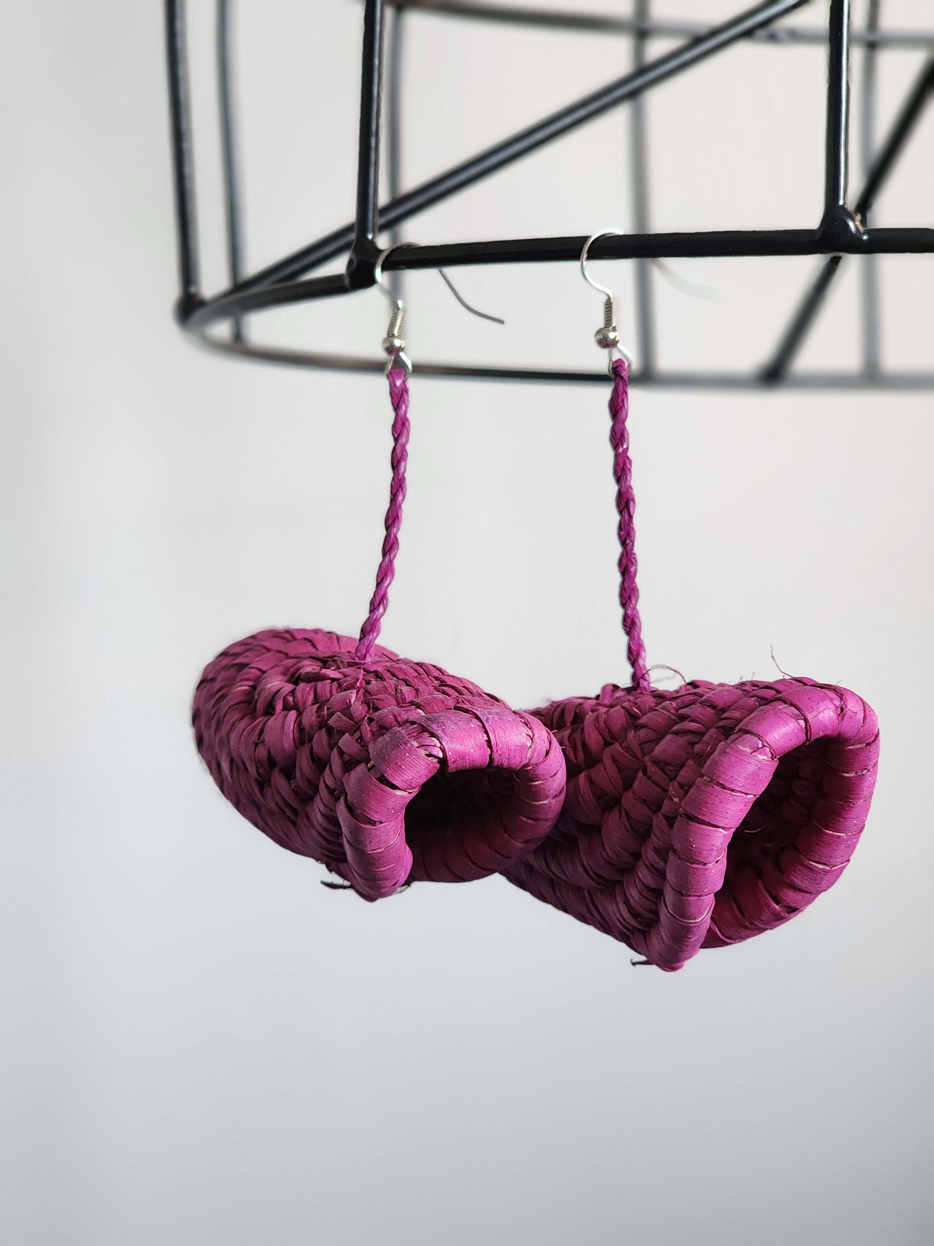 ADEOLA pair - Handmade Raffia Statement Earrings | Boho Summer Accessory | Gift for Her
